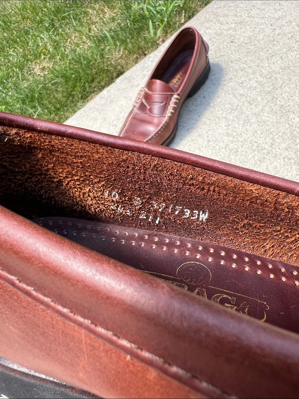 Men's 10 Brown Sewn Leather Penny Loafers Lasting Quality Materials Made in USA